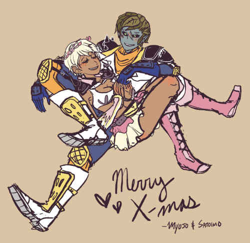 A self-indulgent doodle of Myojo and Satoimo to warm up my spirits.Merry Christmas Tumblr/Guild Wars