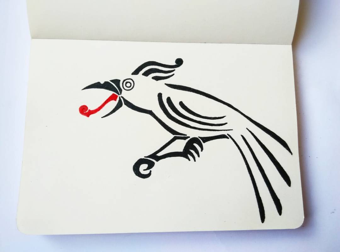 The Raven From The North  Simple petroglyph style raven tattoo design