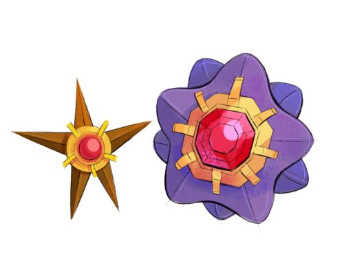 maxrepelsketchbook:Staryu and Starmie