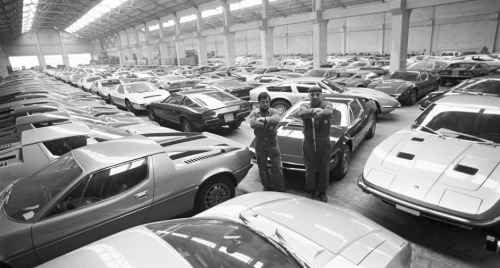 5 February 1974 / Two workers pose in a Maserati workshop.(via Snapshot, 1974: Once upon a time in M