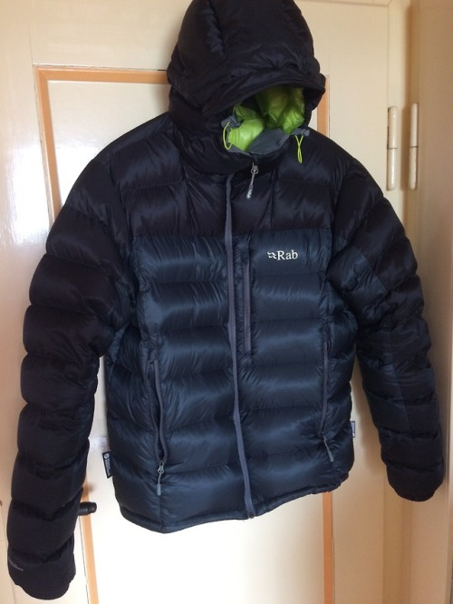 my new down jacket from RAB. It’s the RAB Infinity Endurance (First Version) Very lightweight an has