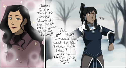 sherbies:  my secret santa gift to gingervora is finally here omg. she asked for korrasami and of course i was happy 2 oblige (I’M SO SORRY IT’S LATE HAPPY BELATED HOLIDAYS FROM THE WORST SECRET SANTA IN THE WORLD)  ADORABLE!!! > u< <333333333