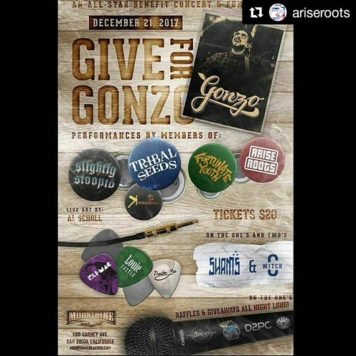 #Repost @ariseroots (@get_repost) ・・・ December 21st in San Diego an all star benefit show is being p