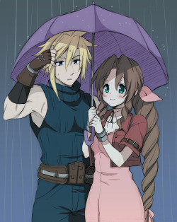 fuckyeahffboys:  Cloud + Aerith (FFVII) |  はもに  