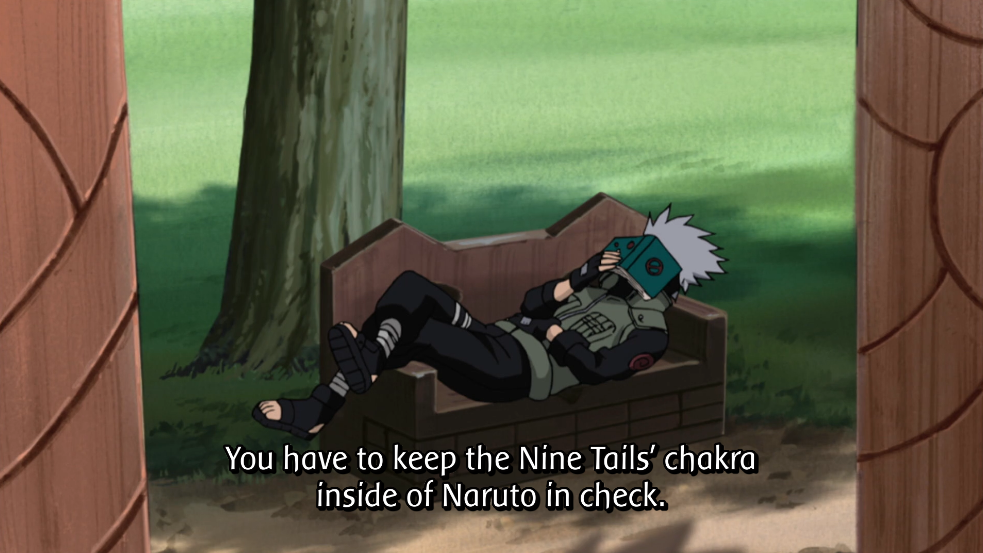 sakuraflowercrowns:  kakashitting:  he made yamato create him a wooden couch for