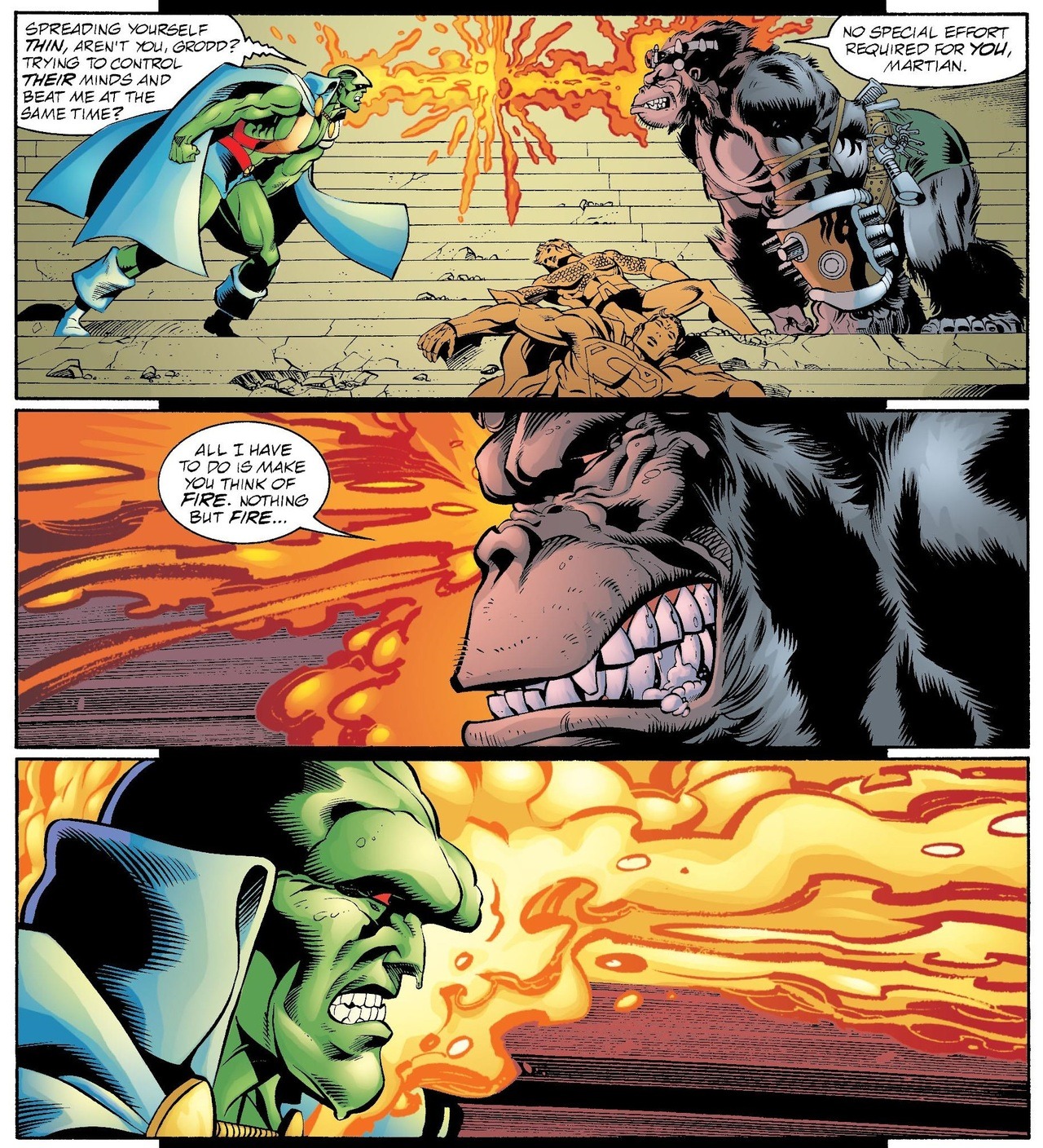 Martian Manhunter vs. Gorilla Grodd. [from JLA:...