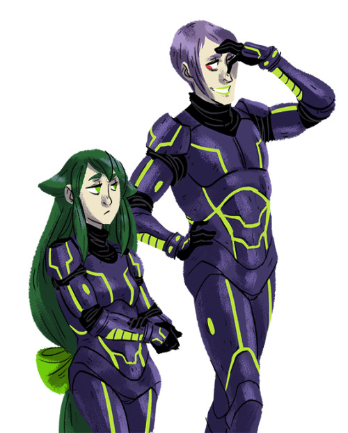 angerliz:  o.d. and utsutsu as veteran jaeger co-pilots.  they’ve got the strongest drift of any rangers and also the coolest drive suits.  their jaeger probably has a super glamorous name that utsutsu doesnt really approve of. 