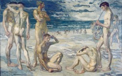 terminusantequem: Max Beckmann (German, 1884-1950), Junge Männer am Meer, 1905. Oil on canvas, 148 x 235 cm