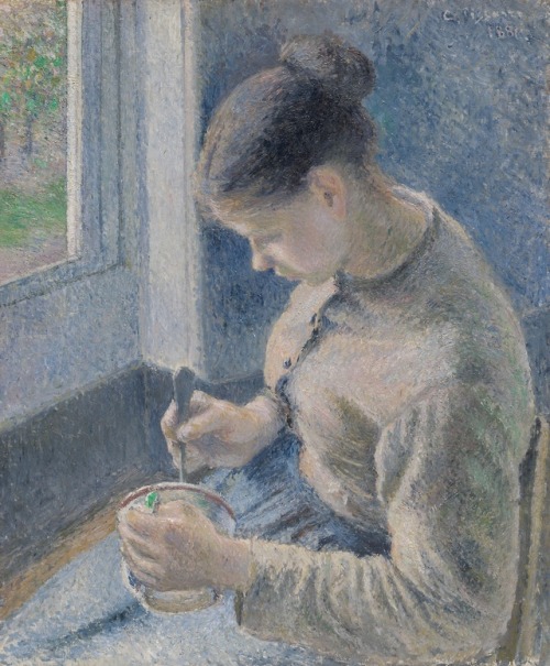 Young Peasant Having Her Coffee, Camille Pissarro, 1881