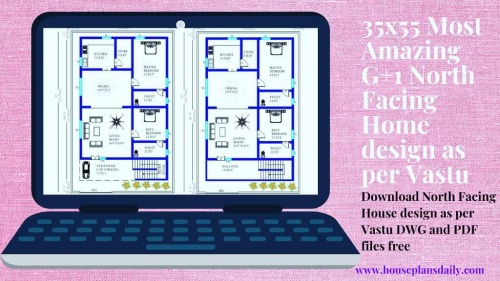 35×55 Most Amazing G+1 North Facing Home design as per Vastu is given in this article. By clicking t