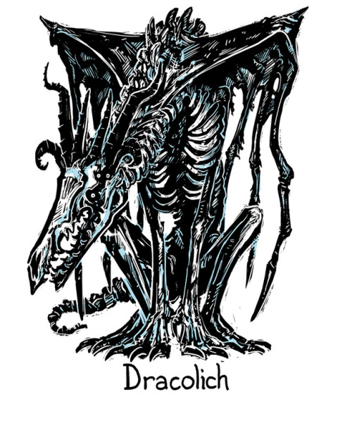 The Dracolich is a loathsome beast, combining the awesome power of a dragon with the necromantic bla