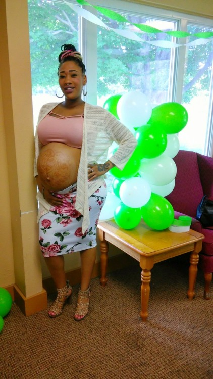 yourstruly-luxthelesbian:I was debating on sharing but here are a few pictures before and after my baby shower today . even though no one really came I still enjoyed myself. Currently 29w4d . about 8 more weeks and these twins will finally be out. Still