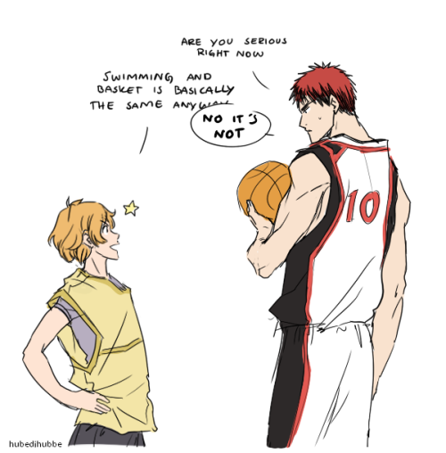 hubedihubbe:Expect more crossovers like this from me because wow it’s so much funAlso the Iwatobi bo