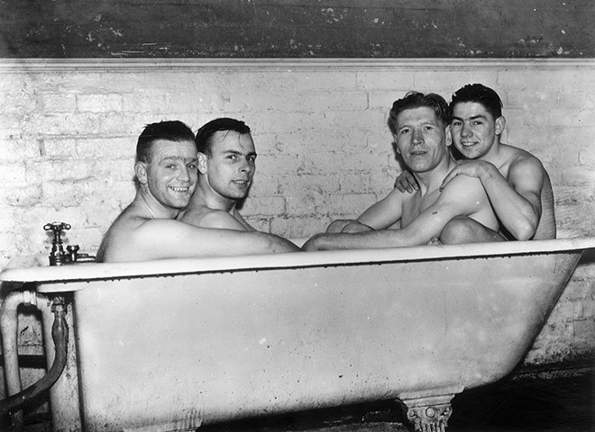 idlesuperstar:  Communal Football Baths from days gone by from a wee gallery in