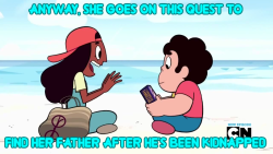 snapbacksteven:  leeshajoy:  snapbacksteven:  IS EYEBALL GONNA KIDNAP GREG?!  Y’know, in the first opening sequence for Steven Universe, Connie is holding a copy of Madeline L’Engle’s A Wrinkle In Time. So what is that novel about, again? Well,