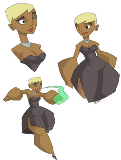 geekyanimator:  I like trying different types of outfits with Anette recently for some reason. I figure this is a formal outfit she’d wear to some city event, since she’d be a very public hero. Of course, I’m sure something would go awry…a hero’s