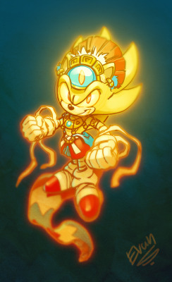 spiritsonic:I got all excited about GOTF SuperSonic so I took a break and sketched him up!This isn’t a final design— I’m still not totally happy with the look of Sonic’s full regalia.Enjoy!