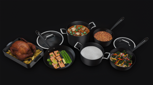 ddaeng-sims: ddaengsims - Sims 4 Cookware SetThe set is made of 5 different pans and a baking trayTh