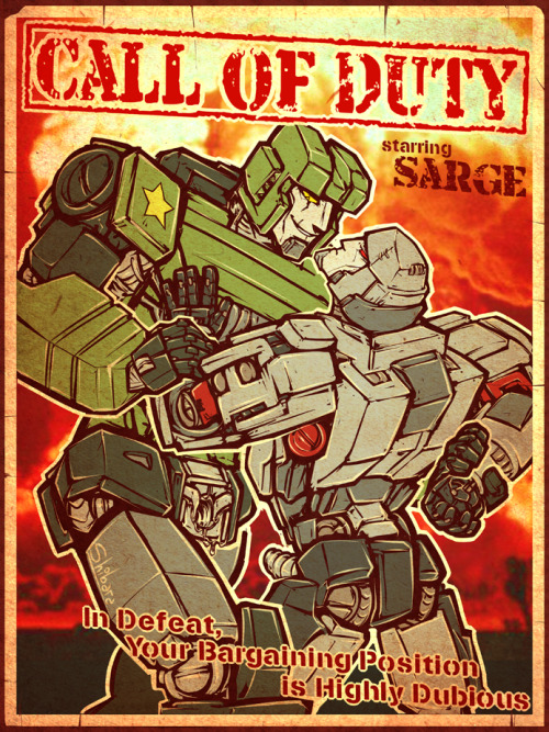 bibliotecaria-d:  shibara:  Alien robot military-themed vintage porn movie poster! As promised 0w0/ This image is my half of a fic&pic auction held quite some time ago where bibliotecaria-d wrote this fic: http://archiveofourown.org/works/2214825 and