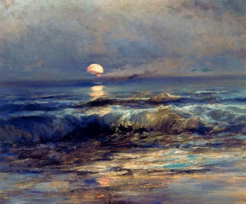 Beach with Setting Sun   -  Jaume Morera i GaliciaCatalan 1854-1927