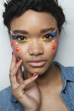 deactivatedmichiko-malandro:  Iesha Hodges backstage @ Manish Arora FW14 Paris 