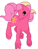 Pixel art of Sundance dancing, traced from Friendship Gardens by tumblr user paradise-estate.
