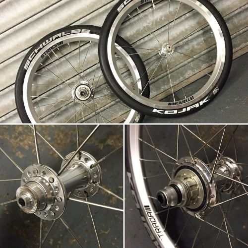 bromptonbcn: @bromptonbicycle wheels built with @profile_racing Elite rear hub and lightweight front