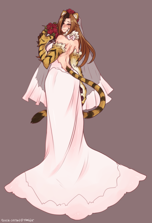 gyarusatan:  Another work done! Wedding dress jinko commission. I love drawing these they make me very happy. 