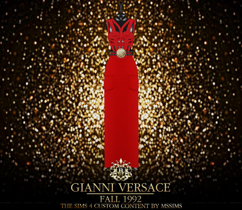 GIANNI VERSACE FALL 1992 DRESS FOR THE SIMS 4ACCESS TO EXCLUSIVE CC ON MSSIMS4 PATREONDOWNLOAD ON MS