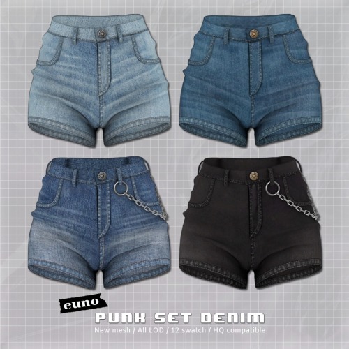 eunosims:  punk denim shorts   Download