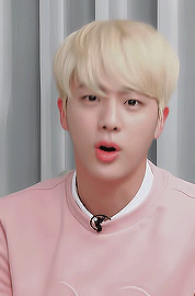 jinsbts: Jin wearing light pink for @holy-jinsus​, happy birthday !
