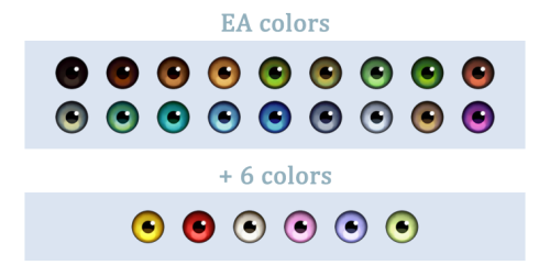 SHINE EYESMaxis MatchBace GameDefaultsNon Defaults Heterochromia for all ages Heterochromia_EA Heter