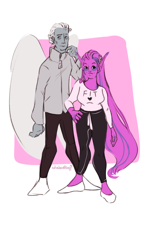  quick draw of my fave couple, Daphne and Thanatos 