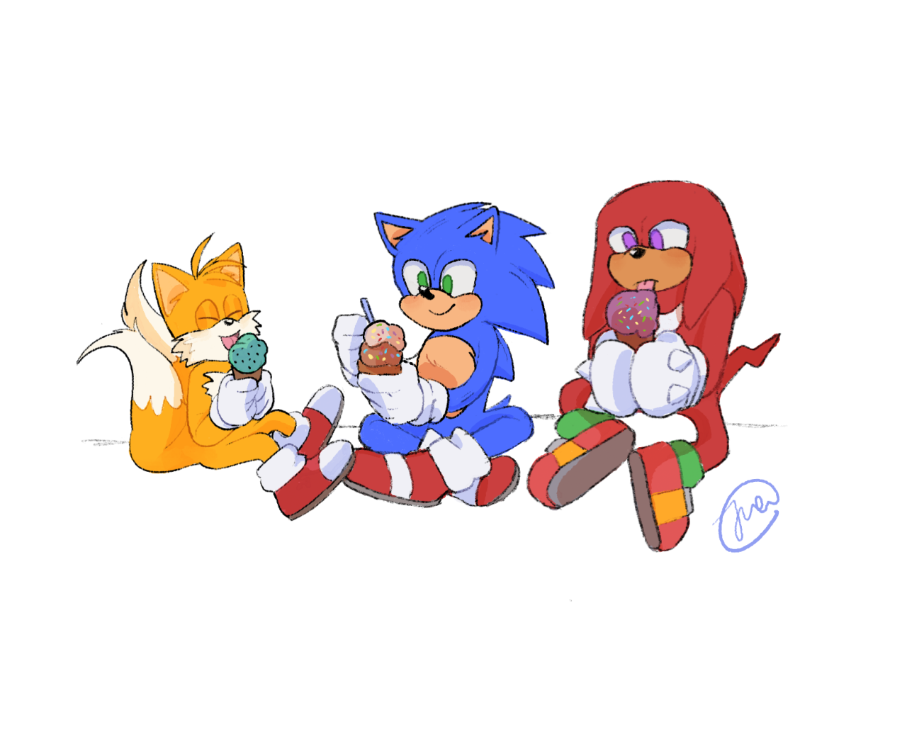 keebokuun:sonic movie 2 made my heart complete 💖drawing of knuckles and maddie is inspired by @mihntchocolat ‘s drawing of them! 