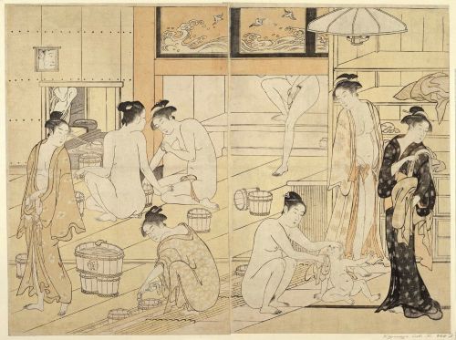 Interior of a Bathhouse, Torii Kiyonaga, 1787