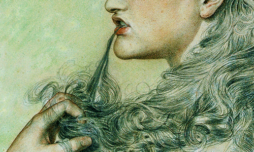 exam:  Love’s Shadow (detail) vs Proud Maisie (detail) by Frederick Sandys (1829-1904).