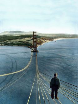 thegreatgagne:  sixpenceee:  Construction of the Golden Gate Bridge, San Francisco 1930’s.   Yo fuck that 