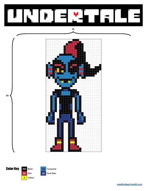 Undertale:  UndyneUndertale is owned by Toby Fox.Find more Undertale perler bead patterns and links 