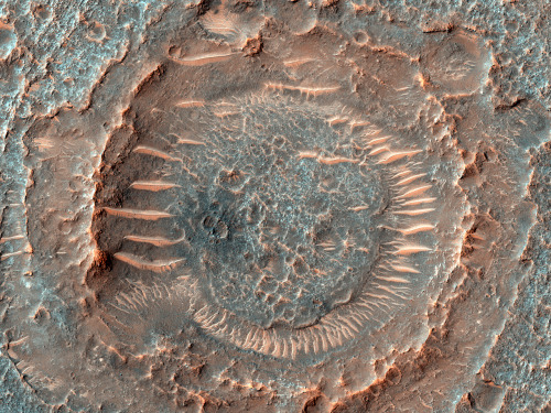 beautifulmars:Landforms in a Crater North of Allegheny Vallis