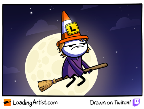 loadingartist:broom broomI’m LIVE on twitch right now working on the next halloween comic btw 