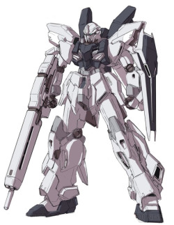 the-three-seconds-warning:MSN-06S Sinanju Stein  Built from the data obtained from both the MSN-04 Sazabi and RX-93 ν Gundam, the Sinanju Stein is a prototype mobile suit developed as part of the Earth Federation Space Forces reorganization plan known