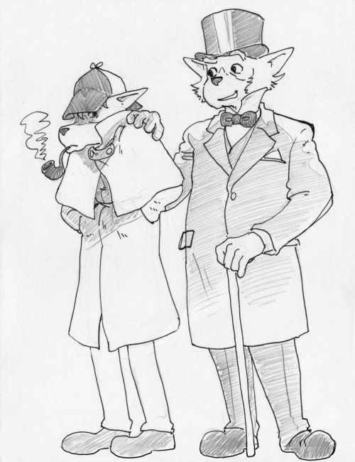 Sherlock Hound AU for the initial Sherlock Gnomes Discord Server and characters. Just a few sketches