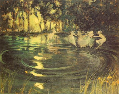 Fairies Whirl By Arthur John Black (English Painter, 1855-1936)