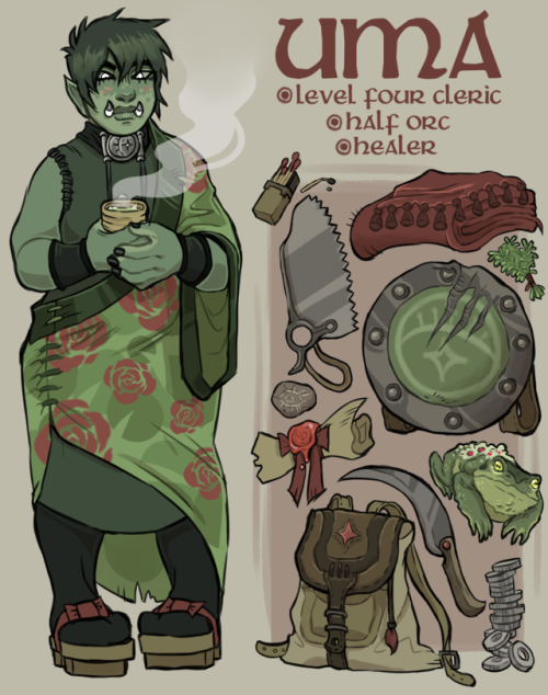 werebolf:drew up my player char and her inventory for a dnd campaign i’m currently in