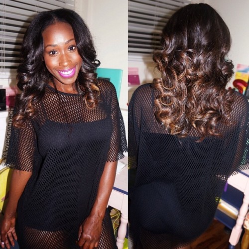 My client @realbriamyles &ndash; u-part wig installed &amp; styled. Hair by @belairhaircompa