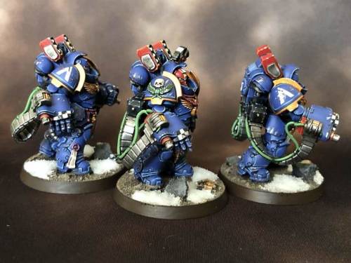 Primaris Aggressors. Kind of a pain to get all the detail around the ammo feeds, but I dig the outco