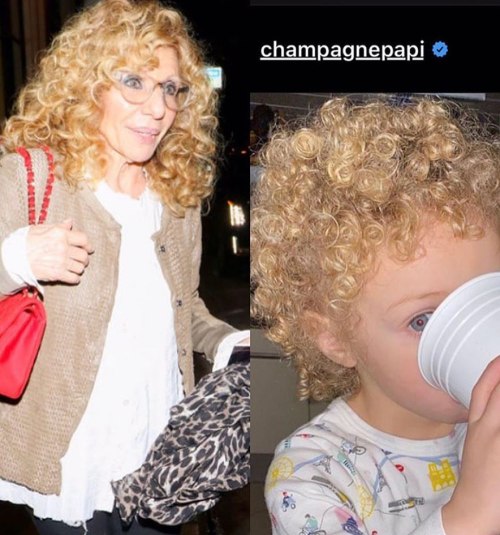 Look at that&hellip; @champagnepapi gave his mom a mini her curls &amp; blue-eyes #drake htt