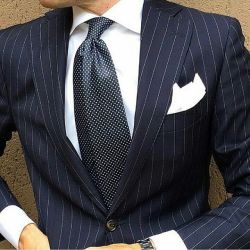 mydapperself:  This suit means business!  #suit #dapper #fashion #tie #style #pocketsquare #cool #pinstripe #watch #elegant #navy #shirt #bold #ootd #sartorial #business #menswear #sharp #amazing #inspiration