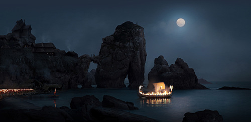 cinemagorgeous:The Norse-inspired FALL OF GODS by artist Rasmus Berggreen.