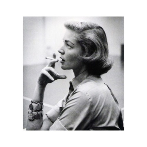 Lauren Bacall smoking,1955.